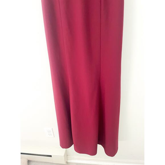 Bella Bridesmaids Maxi Dress Size 12 Regular Red Cabernet Crepe BB116 Wedding - Picture 6 of 14
